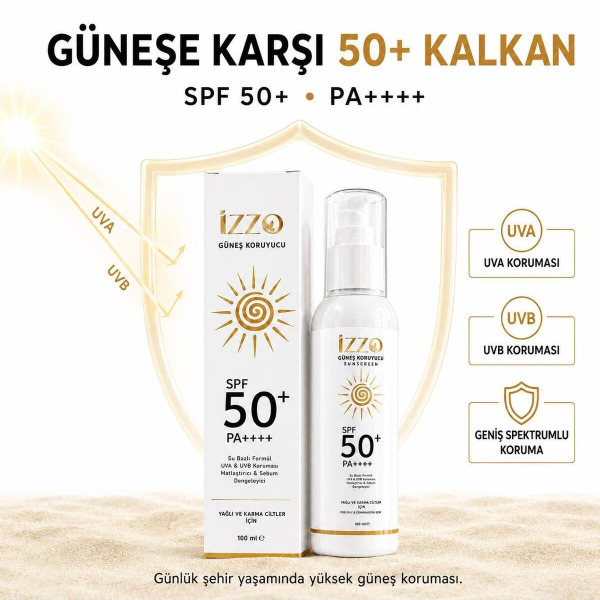 Su Bazlı Güneş Kremi SPF 50+ PA++++ 100 ml | Yüksek UVA UVB Koruması | Hafif Yapı | Yağlı His ve Terleme Hissi Bırakmayan