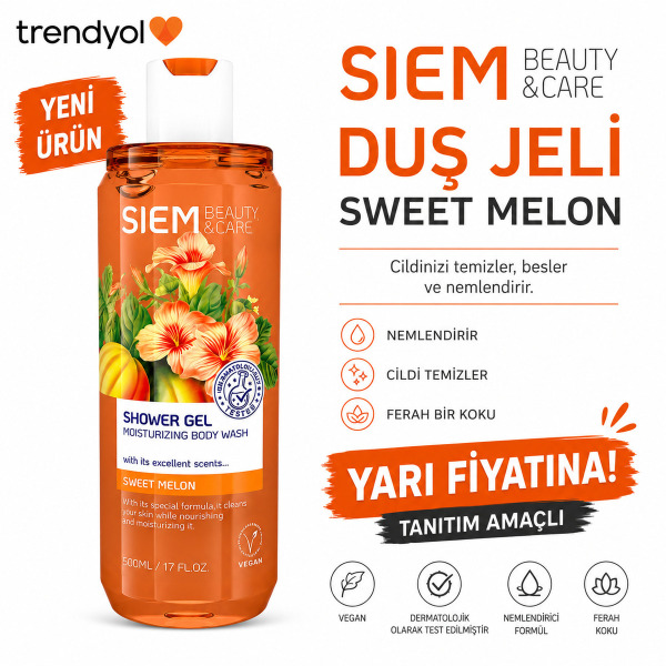 Beauty & Care Sweet Melon Duş Jeli 500 ML Nemlendirici Ferahlatıcı Vegan Duş Jeli