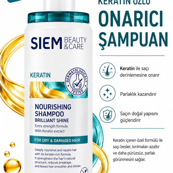 SIEM Keratinli Onarıcı Şampuan 350 ml Yıpranmış Saçlar İçin Bakım