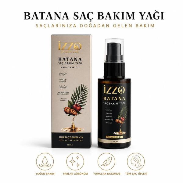 Batana Saç Bakım Yağı 50 ml | Batana, Argan, Jojoba, Tatlı Badem Yağı ve E Vitamini İçeren Saç Bakım Yağı